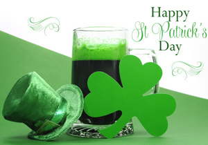 Happy St. Patrick's day with green beer